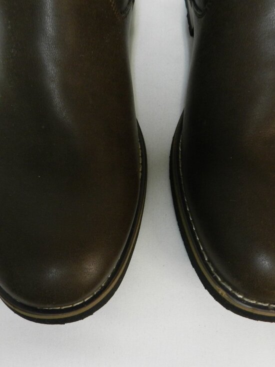 St. John\'s Bay SJB Statham Size 12 NEW brown Faux Leather zip moto boots Ankle main image 12